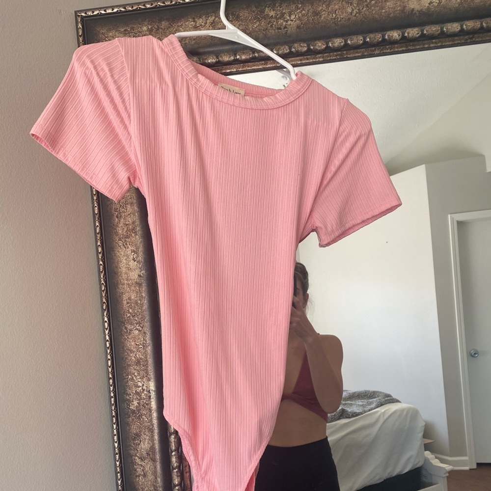 Pink Open Back Bodysuit